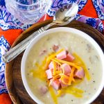 Ham chowder made in the slow cooker.