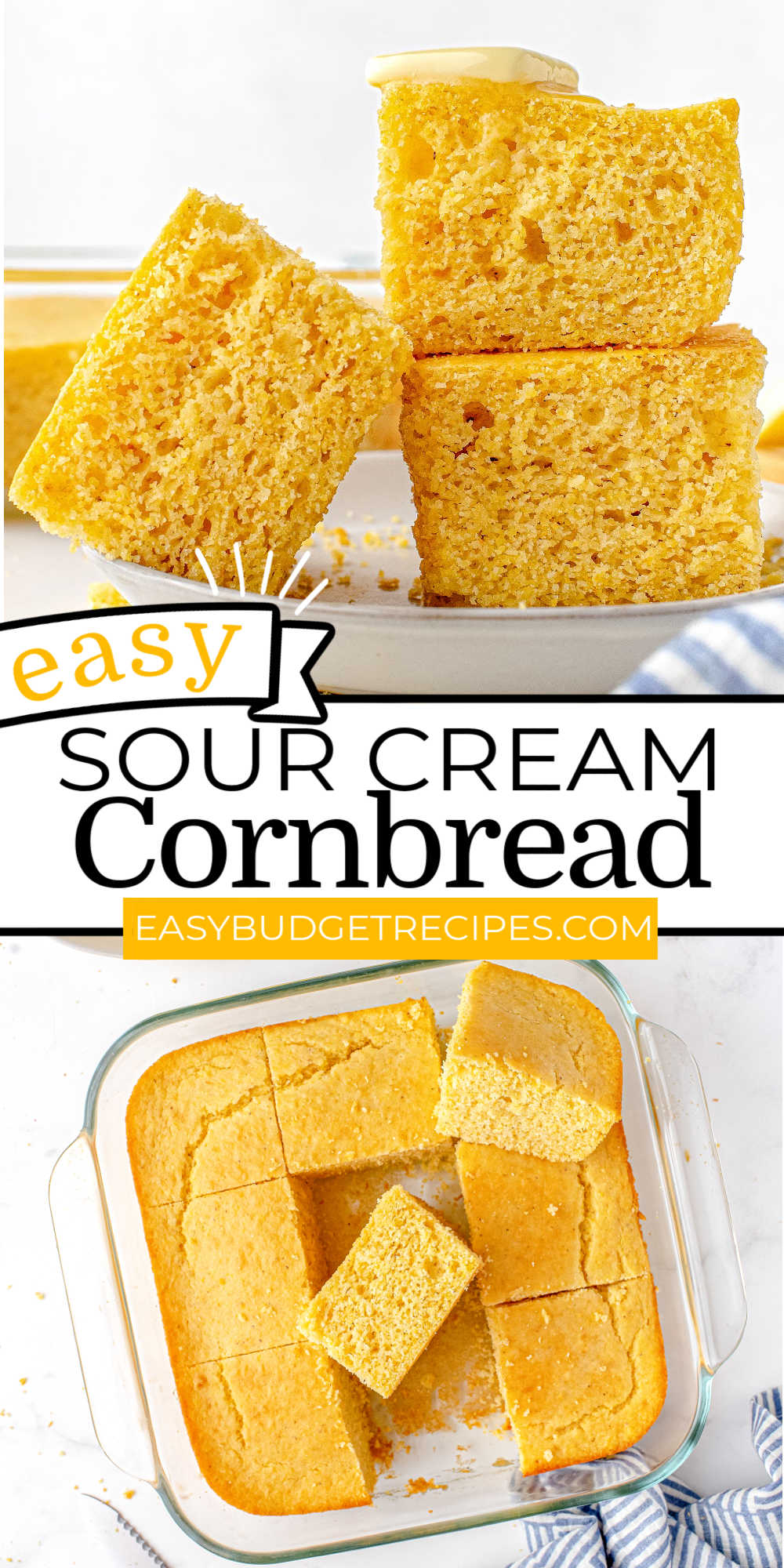 This Sour Cream Cornbread recipe is so moist, delicious, and not overly sweet. It’s super easy to make, the entire family will love it, and it's simply the best! via @foodfolksandfun