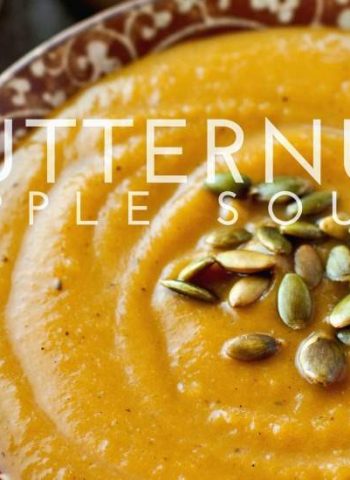 This Butternut Squash and Apple Soup is autumn in a bowl; vibrant butternut squash and crisp apple cider round out this tasty recipe.