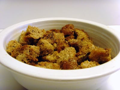 Picture of homemade croutons from 2011.