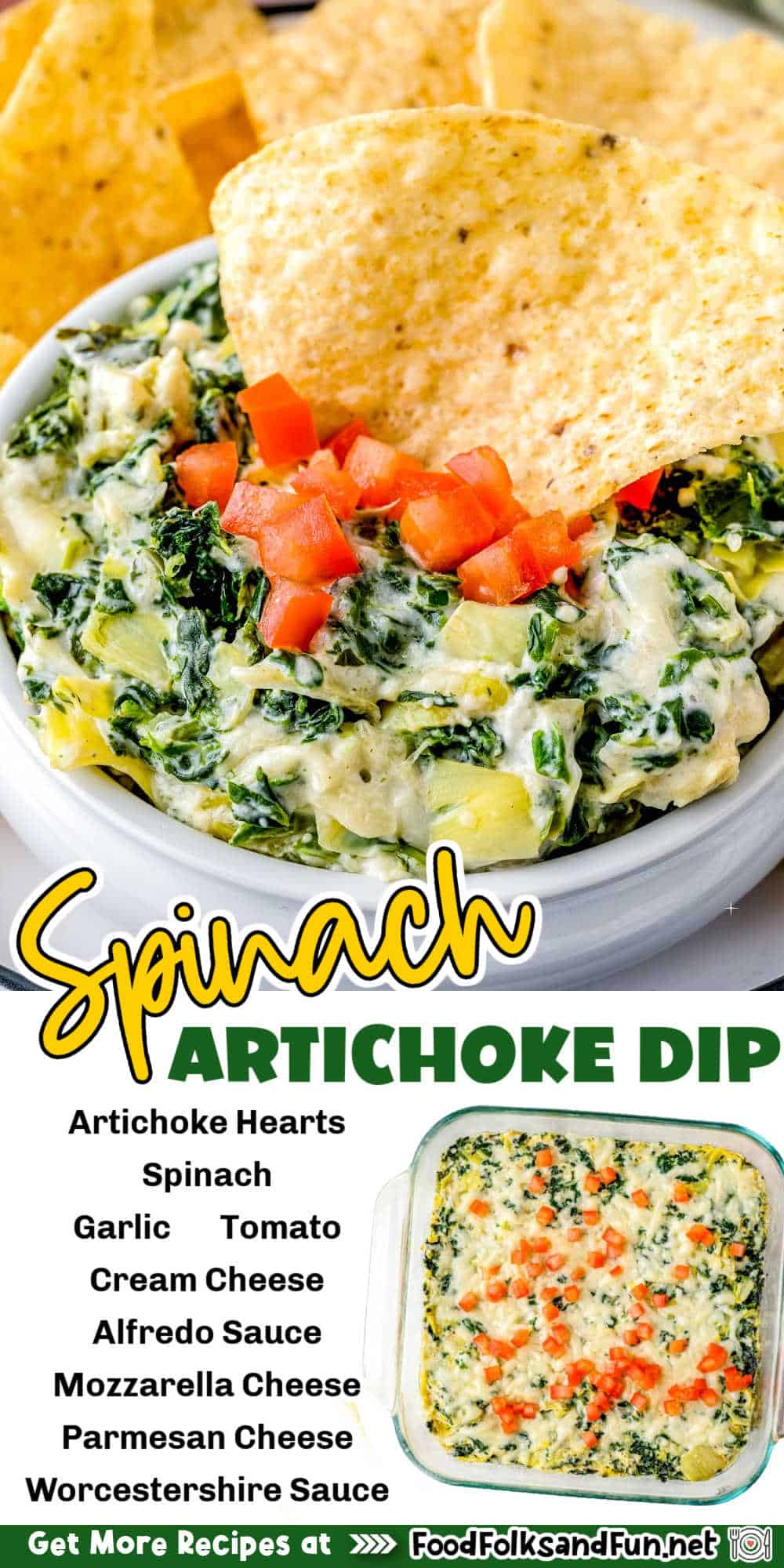 My Spinach Artichoke Dip recipe is always a hit at parties. It's easy to make, delicious, and made without mayo! Come find out my secret ingredient that doubles as a recipe shortcut! via @foodfolksandfun