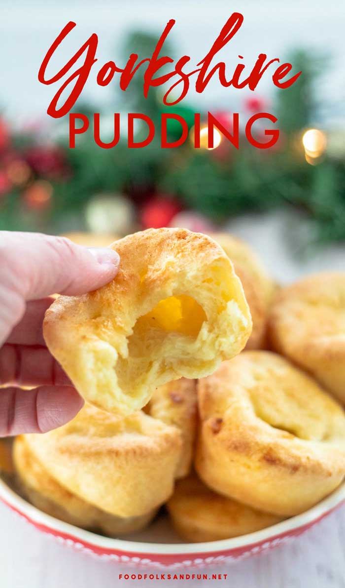 Yorkshire Pudding with text overlay for Pinterest