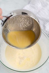 Pour in the butter and cream mixture.