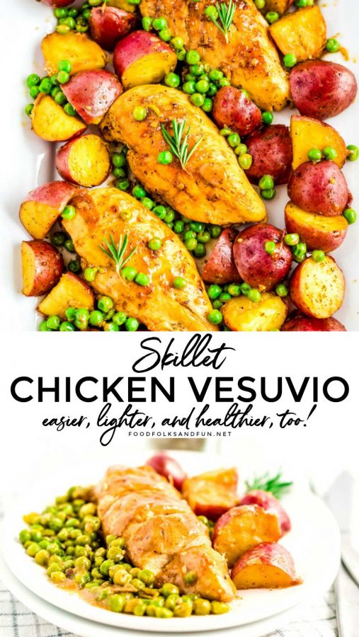Lighter Skillet Chicken Vesuvio • Food Folks and Fun
