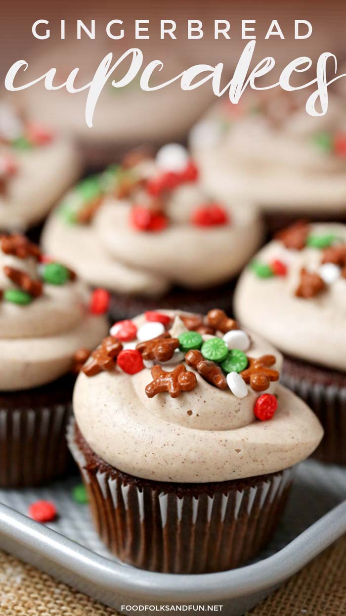 Gingerbread Cupcakes for Christmas