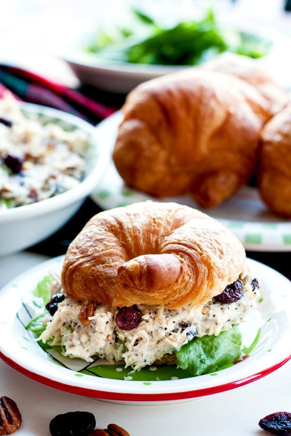 Cranberry Chicken Salad on a croissant.