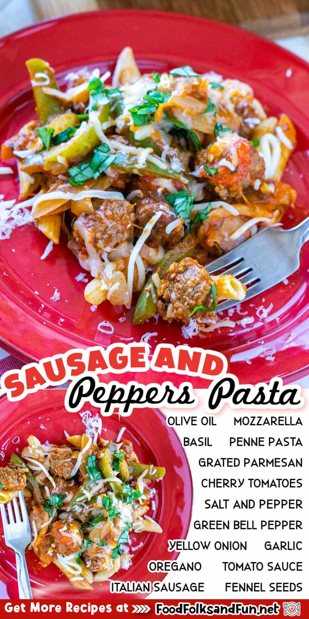This Sausage and Peppers Pasta recipe is a quick and easy version of the slow-cooked Italian classic. It's vibrant, delicious, and great for busy weeknights! via @foodfolksandfun