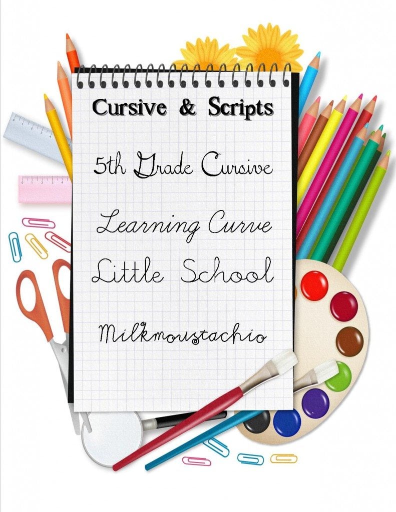 clip art for free back to school fonts