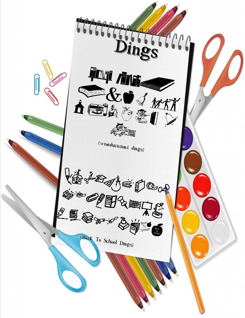 clip art for dings back to school fonts