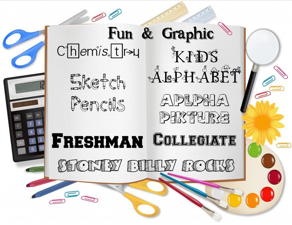 clip art for fun and graphic back to school fonts