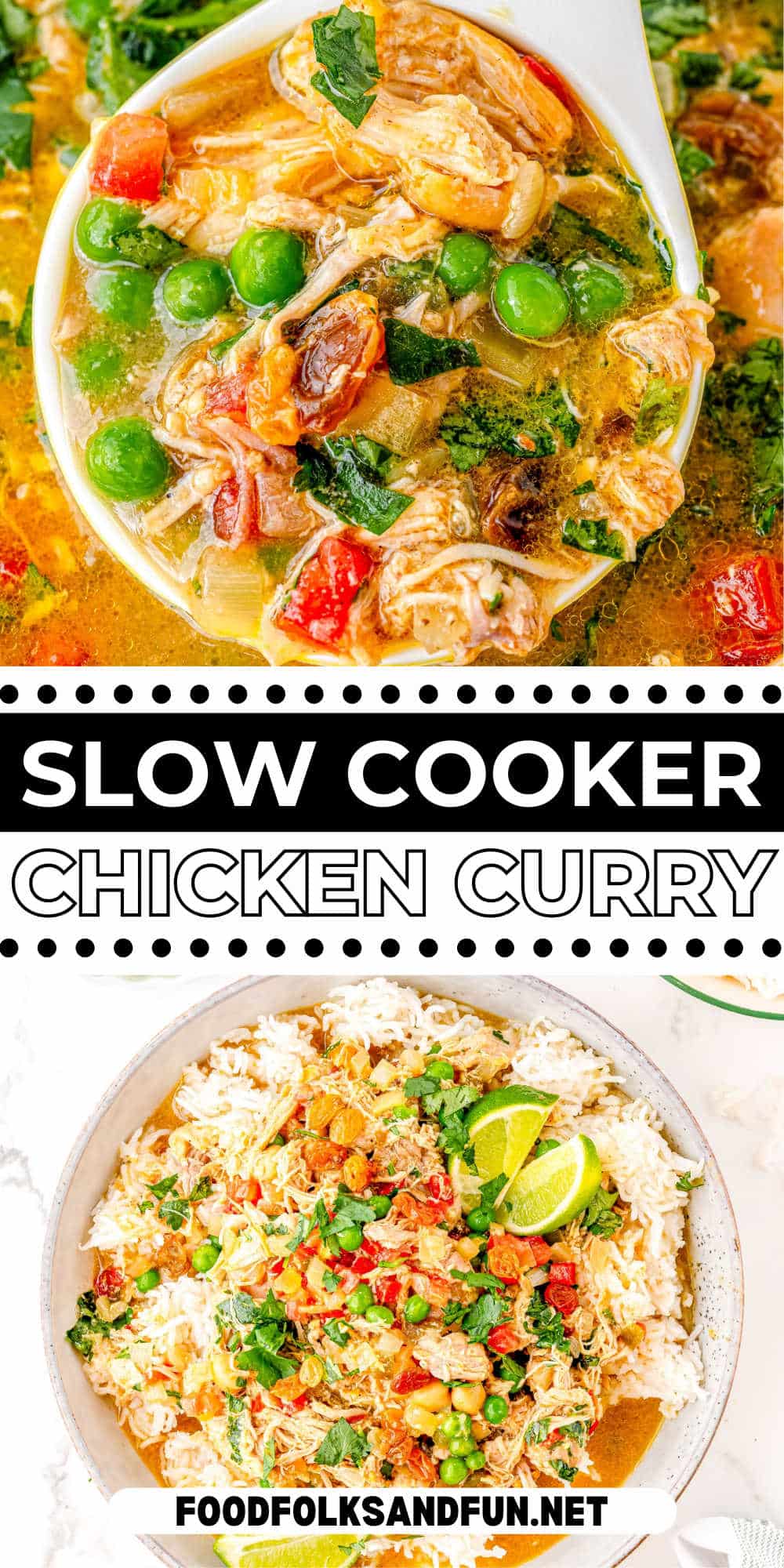 Skip the takeout! Your beloved chicken curry just got a magical makeover: slow cooker edition! Effortless prep, flavor explosion, and leftovers that sing. via @foodfolksandfun