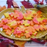 Fall Foliage Sugar Cookies on a pumpkin plate