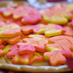 A close-up of Fall Foliage Sugar Cookies on a plate