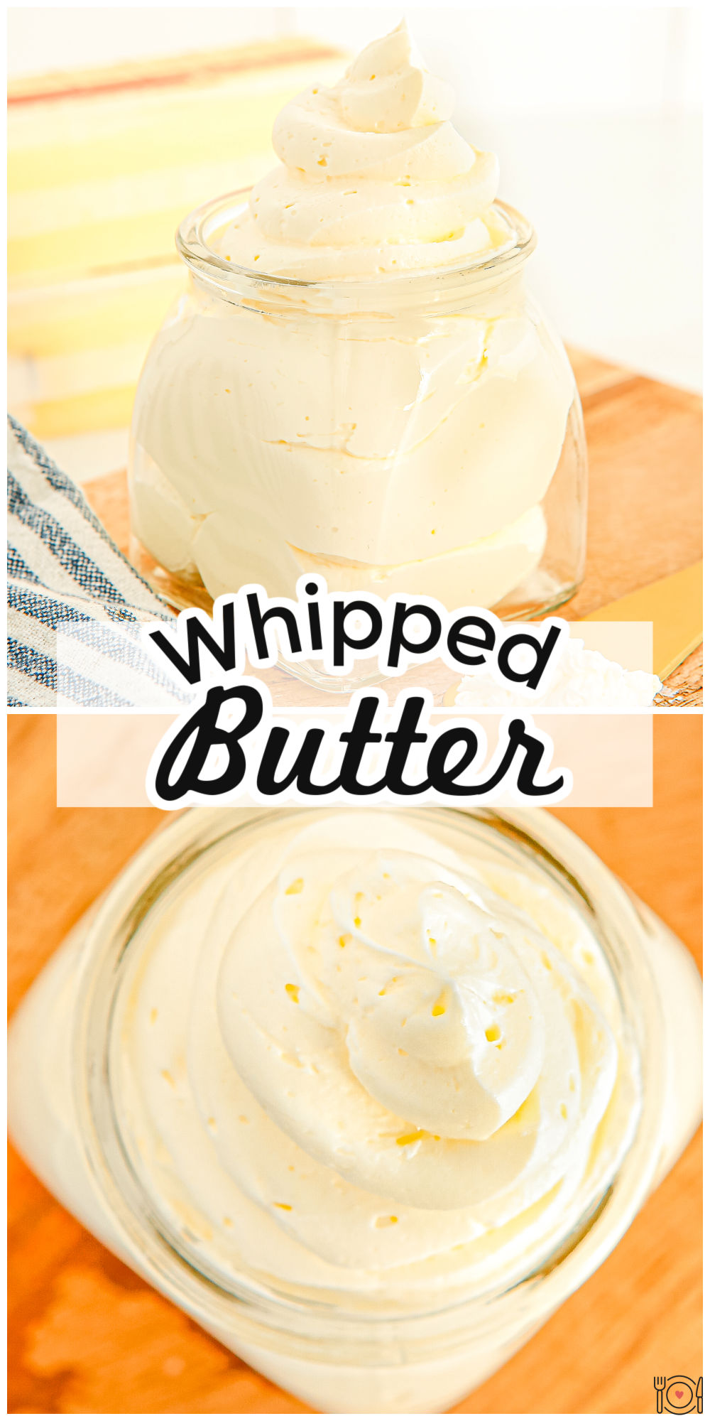 Easy homemade Whipped Butter recipe made with just two ingredients: butter and whole milk! Now you can make this restaurant staple at home! via @foodfolksandfun