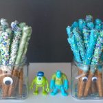 Dipped Pretzel rods in containers