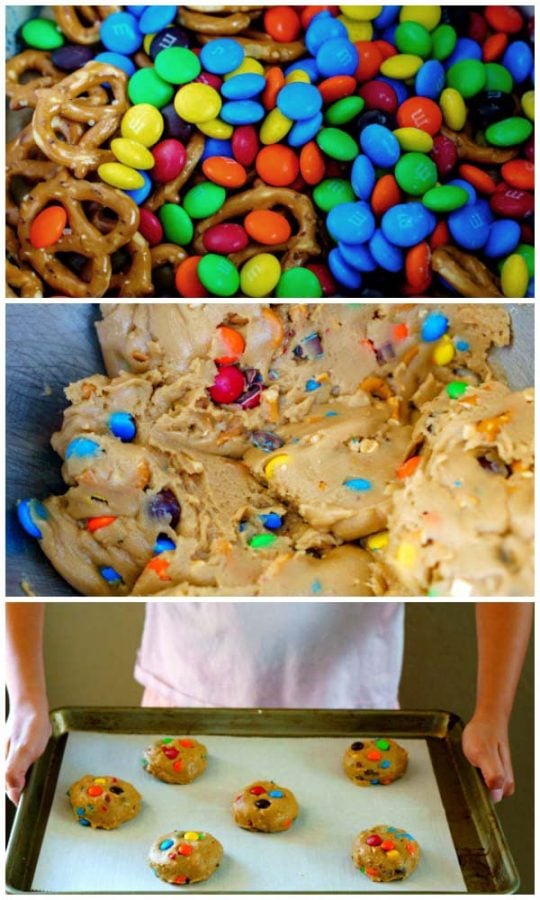 How to make Browned Butter and M&M Pretzel Cookies for Social media