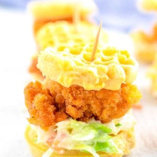 Chicken and Waffle Sliders with Creamy Coleslaw
