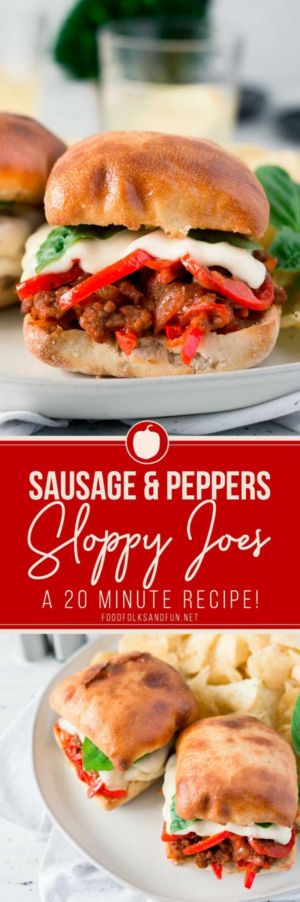 Quick and Easy Sausage and Peppers Sloppy Joes
