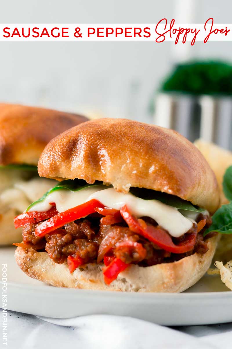 Quick and Easy Sausage and Peppers Sloppy Joes recipe