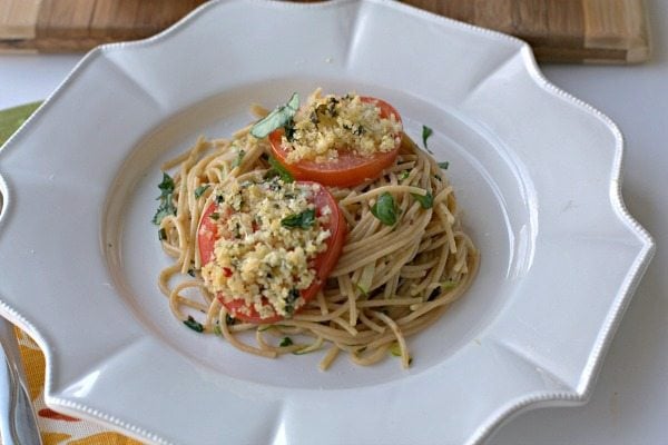 Tomato Parmesan Basil Pasta with Zucchini