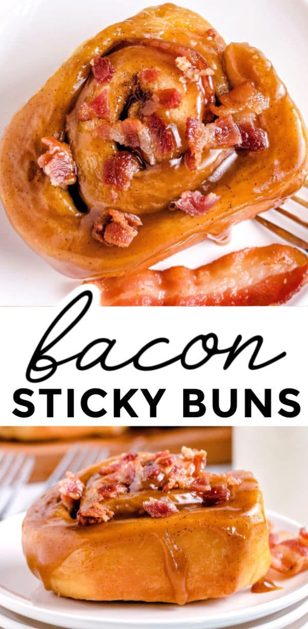 These Sticky Buns with Bacon and Caramel Glaze are irresistible. Bacon makes everything better, and that's why I've added bacon inside the buns and sprinkled on top. The best part is that these cost just 65¢ per sticky bun to make!  via @foodfolksandfun