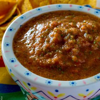 Honey Lime Chipotle Salsa in a white bowl