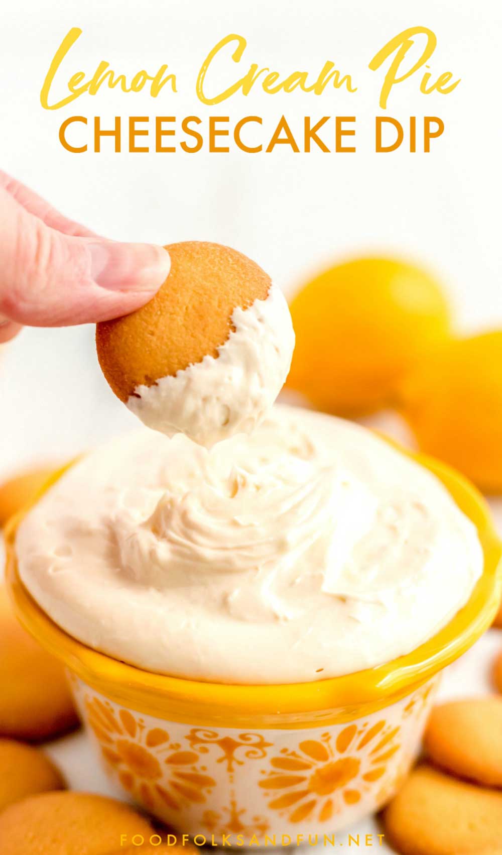 Cheesecake Dip made with lemon curd and whipped cream.