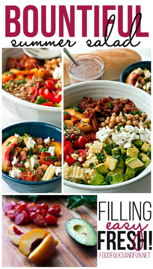 Bountiful Summer Salad picture collage for Pinterest. 