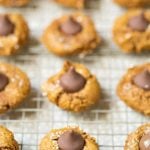 Quick and Easy Four Ingredient Pumpkin Blossom Cookies on a wire rack.