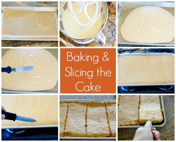 A collage of process shots of making Pumpkin Blossom Cake with text overlay for Pinterest
