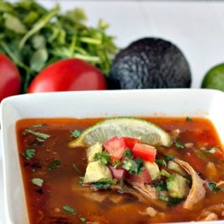 Chipotle Chicken Tortilla Soup in a bowl