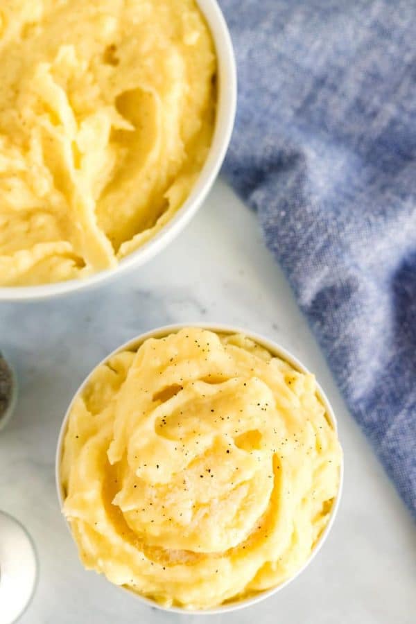 Buttermilk mashed potatoes in serving bowls.
