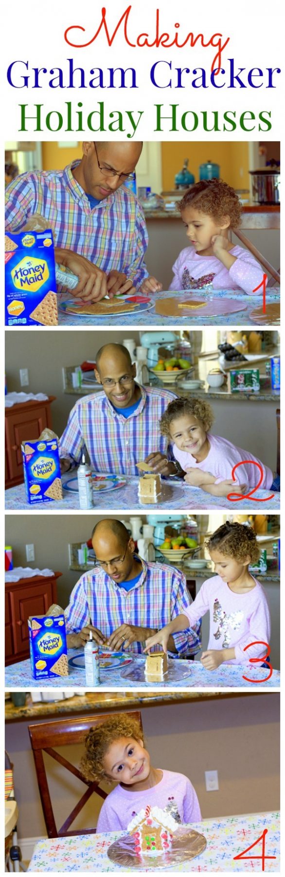 Picture tutorial for how to make Graham Cracker Gingerbread Houses. 