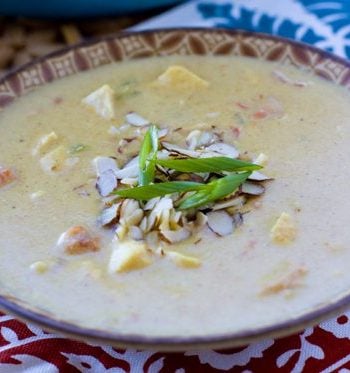 A bowl of Creamy Chicken Curry Soup