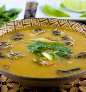 Thai Chicken Soup in a bowl