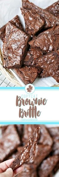Long image of homemade brownie brittle recipe.