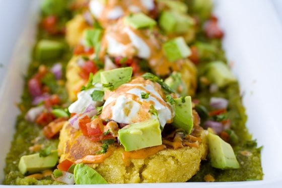 Copycat Cheesecake Factory Sweet Corn Tamale Cakes on a serving platter