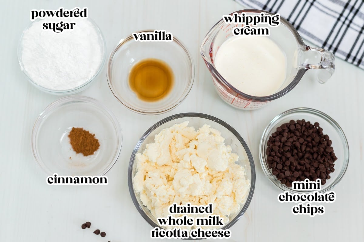 The recipe ingredients with text overlay labeling each one. 