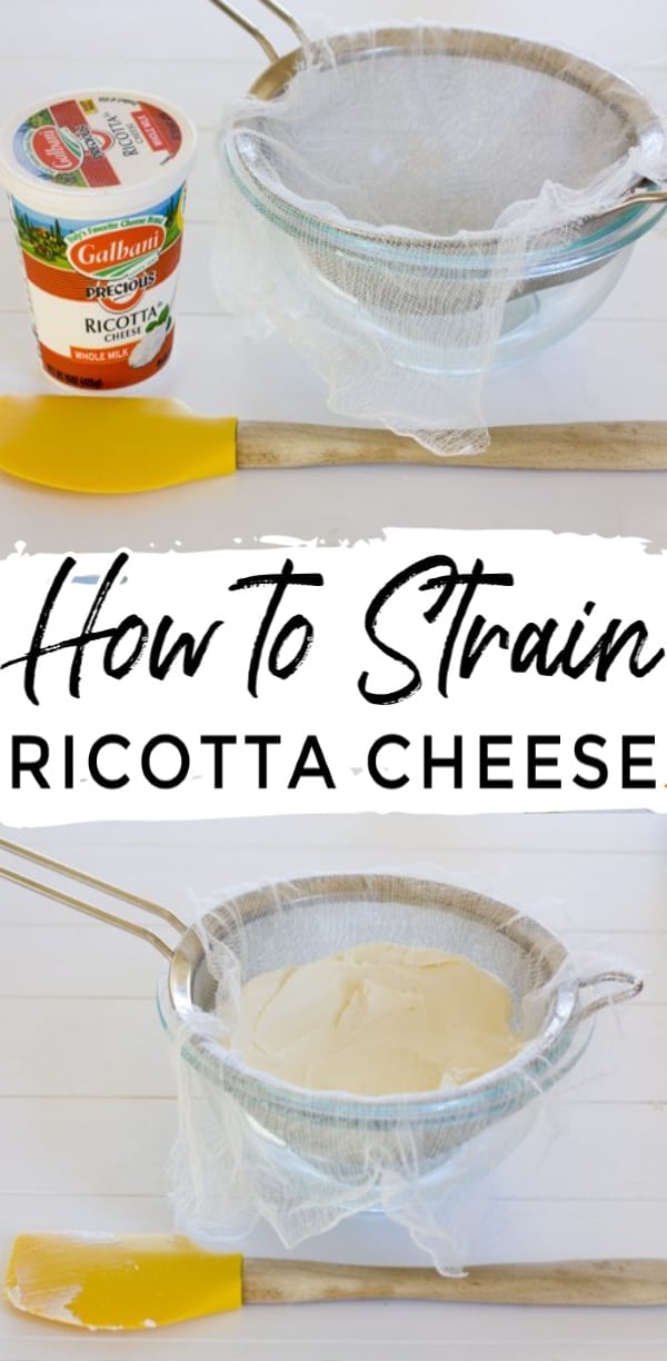 Learn how to strain ricotta cheese for recipes. Straining ricotta is necessary for creamy Italian desserts because it keeps the recipe from becoming watery. via @foodfolksandfun