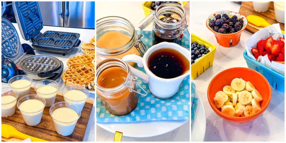 A picture collage of the different waffle bar elements.