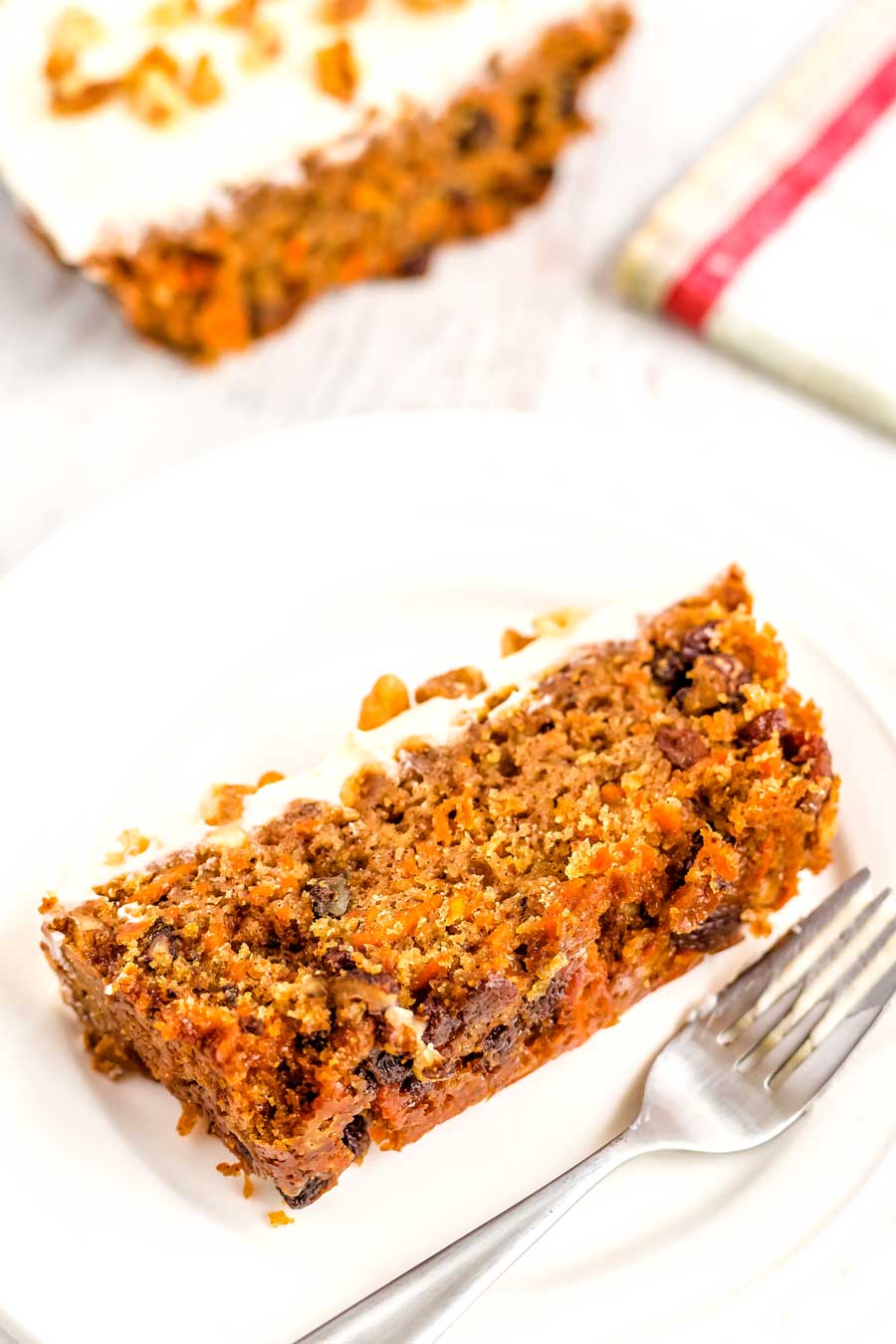 Slice of Carrot Cake ready to be eaten!