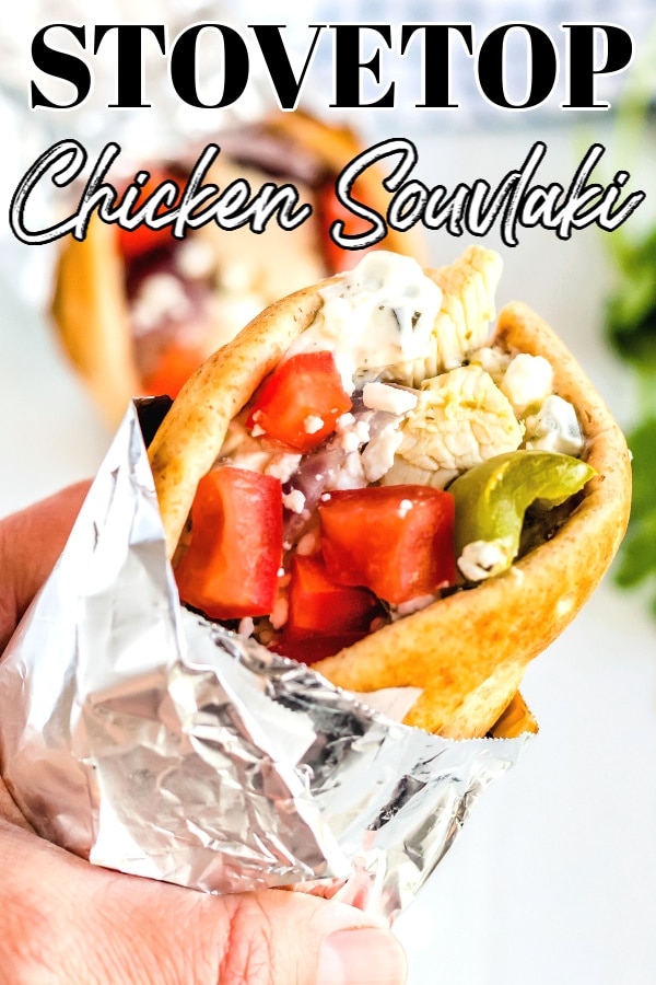 This Stovetop Chicken Souvlaki Recipe is easy to make and takes just 40 minutes to make! The chicken is tender and it is bursting with bright, Greek flavors. via @foodfolksandfun