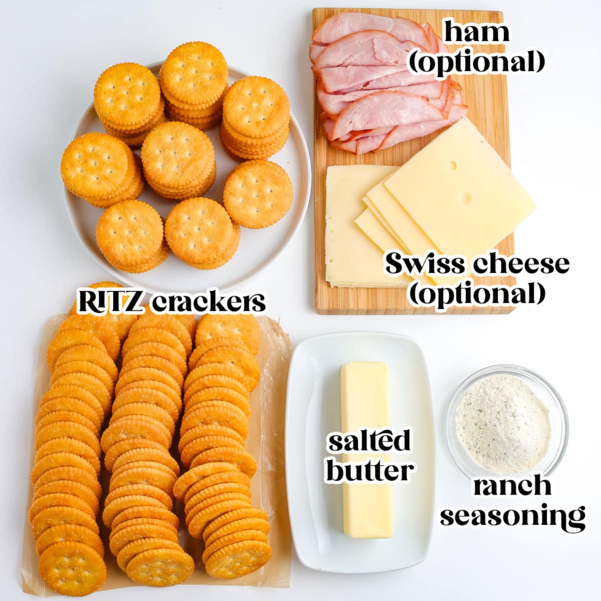 The recipe ingredients with text overlay labeling each.