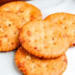 Five Ranch Crackers on a platter.