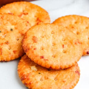 Five Ranch Crackers on a platter.