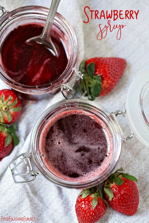 Strawberry Syrup in a jar