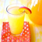 A close-up of a glass of Peach Lemonade