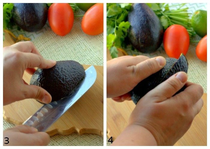 A collage for how to cut an avocado easily