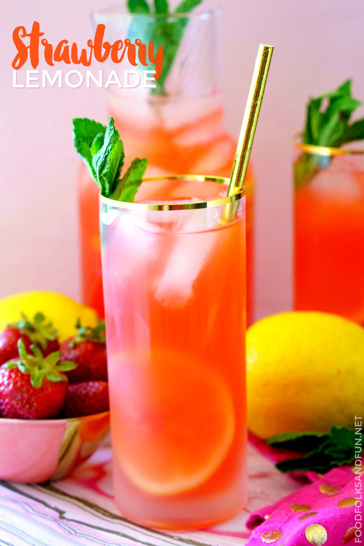 My favorite Strawberry Lemonade recipe of all time!