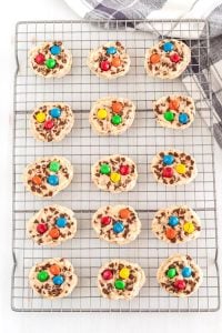 Bake the cookies and then move them to a wire rack to cool.